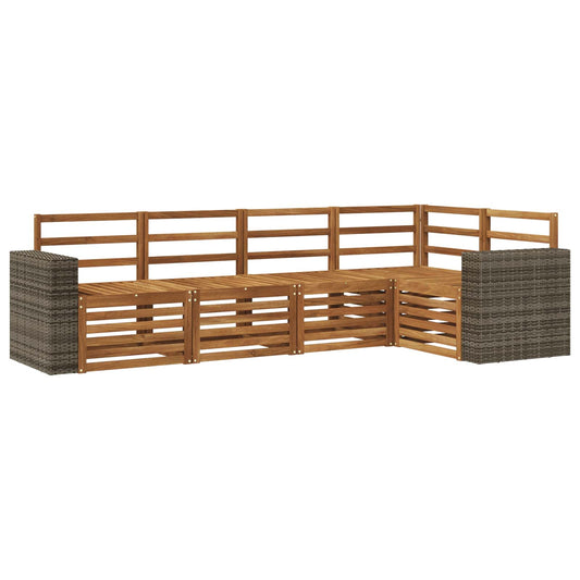 vidaXL Outdoor Sofa Set 5 pcs Natural Polyester