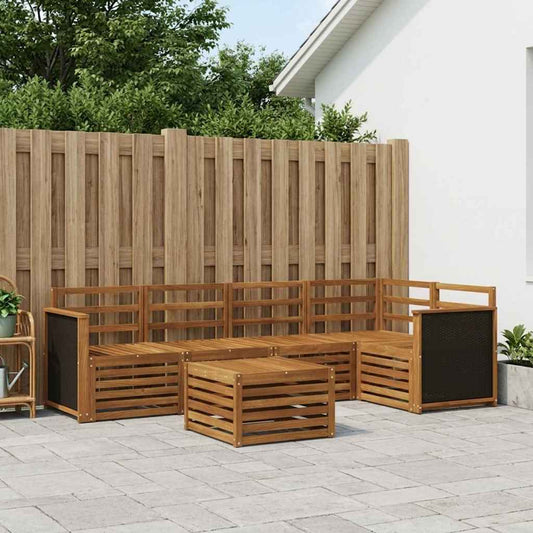 vidaXL Outdoor Sofa Set 5 pcs Natural Solid Acacia Wood