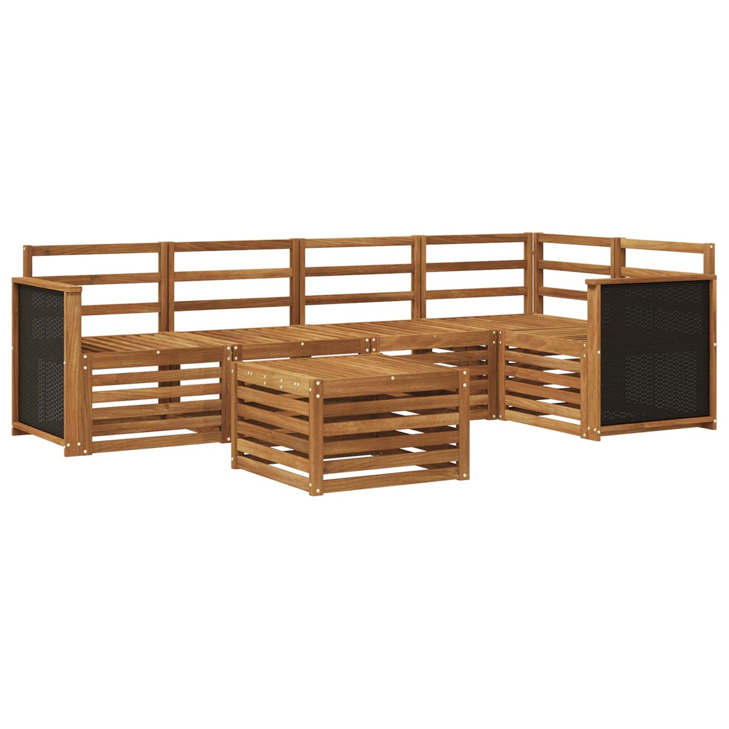 vidaXL Outdoor Sofa Set 5 pcs Natural Solid Acacia Wood