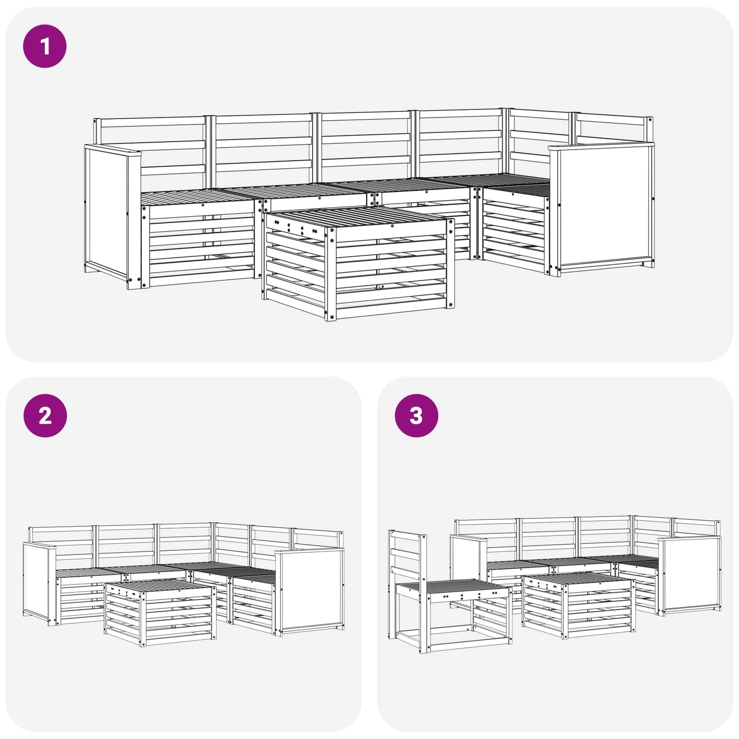 vidaXL Outdoor Sofa Set 5 pcs Natural Solid Acacia Wood