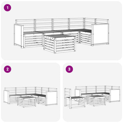 vidaXL Outdoor Sofa Set 5 pcs Natural Solid Acacia Wood
