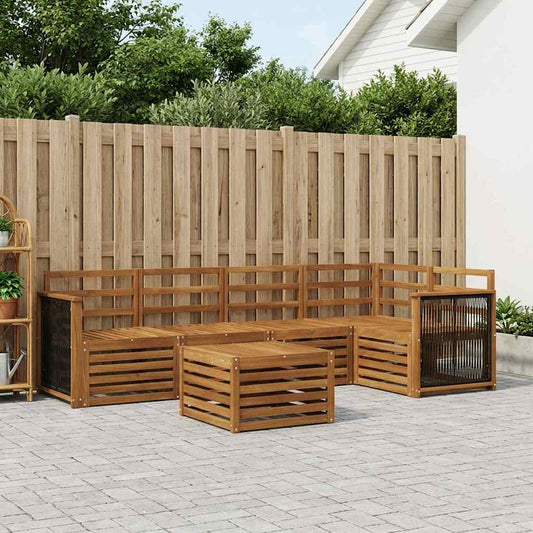 vidaXL Outdoor Sofa Set 5 pcs Natural Solid Acacia Wood