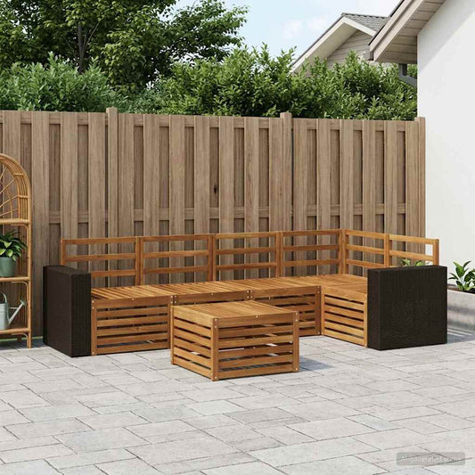 vidaXL Outdoor Sofa Set 6 pcs Natural Polyester