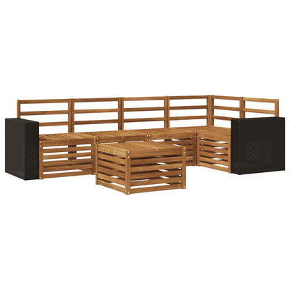 vidaXL Outdoor Sofa Set 6 pcs Natural Polyester