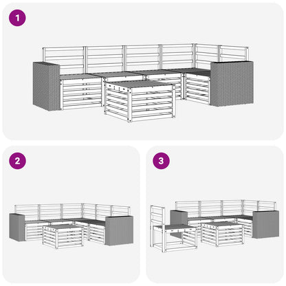 vidaXL Outdoor Sofa Set 6 pcs Natural Polyester