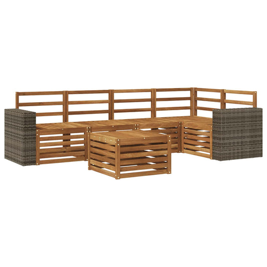 vidaXL Outdoor Sofa Set 6 pcs Natural Polyester