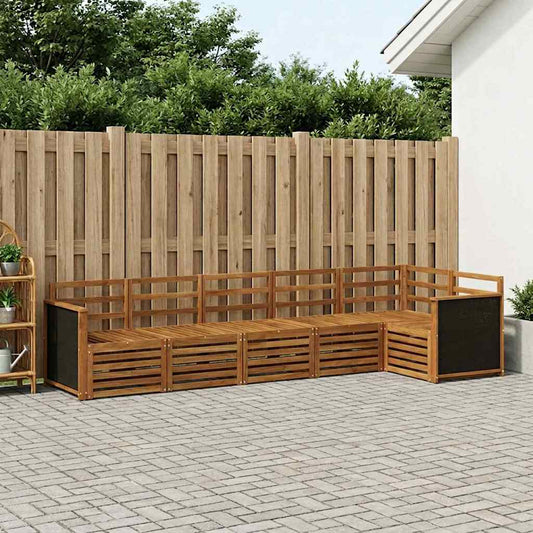 vidaXL Outdoor Sofa Set 5 pcs Natural Solid Acacia Wood