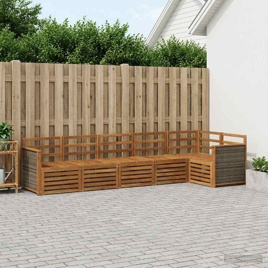 vidaXL Outdoor Sofa Set 5 pcs Natural Solid Acacia Wood