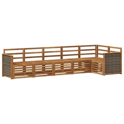 vidaXL Outdoor Sofa Set 5 pcs Natural Solid Acacia Wood