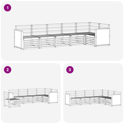 vidaXL Outdoor Sofa Set 5 pcs Natural Solid Acacia Wood