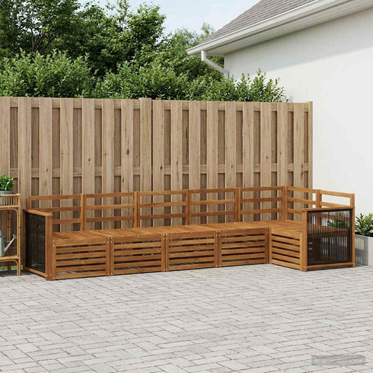 vidaXL Outdoor Sofa Set 5 pcs Natural Solid Acacia Wood