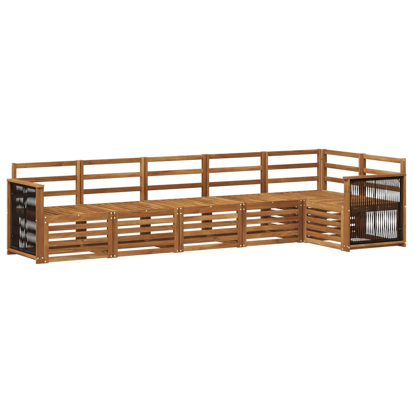 vidaXL Outdoor Sofa Set 5 pcs Natural Solid Acacia Wood