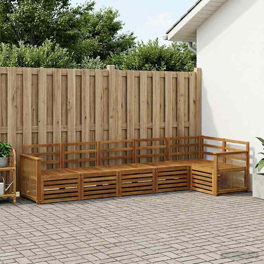 vidaXL Outdoor Sofa Set 5 pcs Natural Solid Acacia Wood