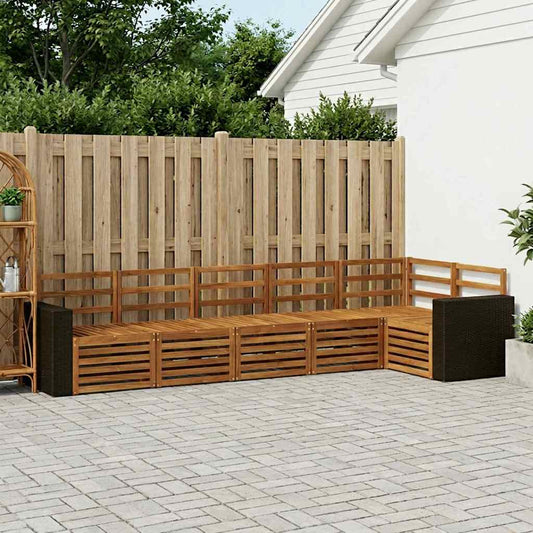 vidaXL Outdoor Sofa Set 6 pcs Natural Polyester