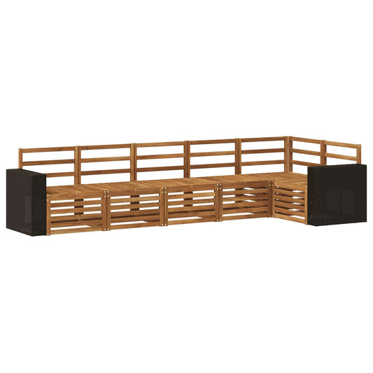 vidaXL Outdoor Sofa Set 6 pcs Natural Polyester