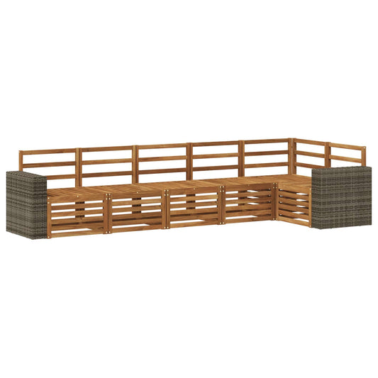 vidaXL Outdoor Sofa Set 6 pcs Natural Polyester