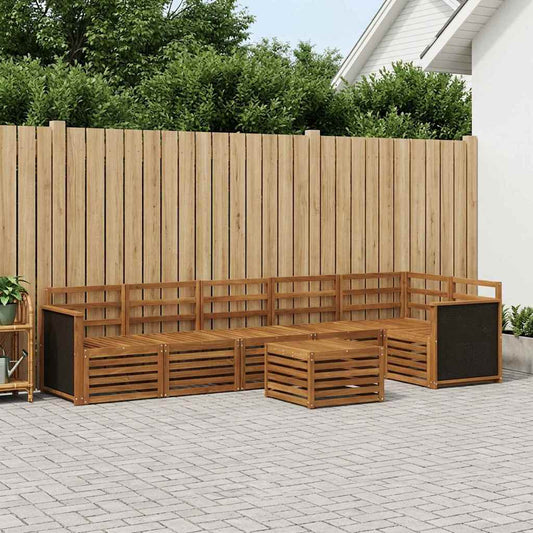 vidaXL Outdoor Sofa Set 6 pcs Natural Solid Acacia Wood