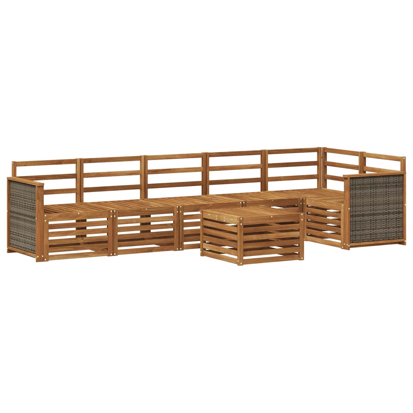 vidaXL Outdoor Sofa Set 6 pcs Natural Solid Acacia Wood
