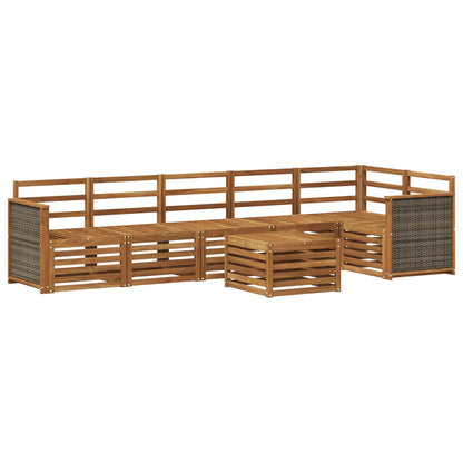 vidaXL Outdoor Sofa Set 6 pcs Natural Solid Acacia Wood