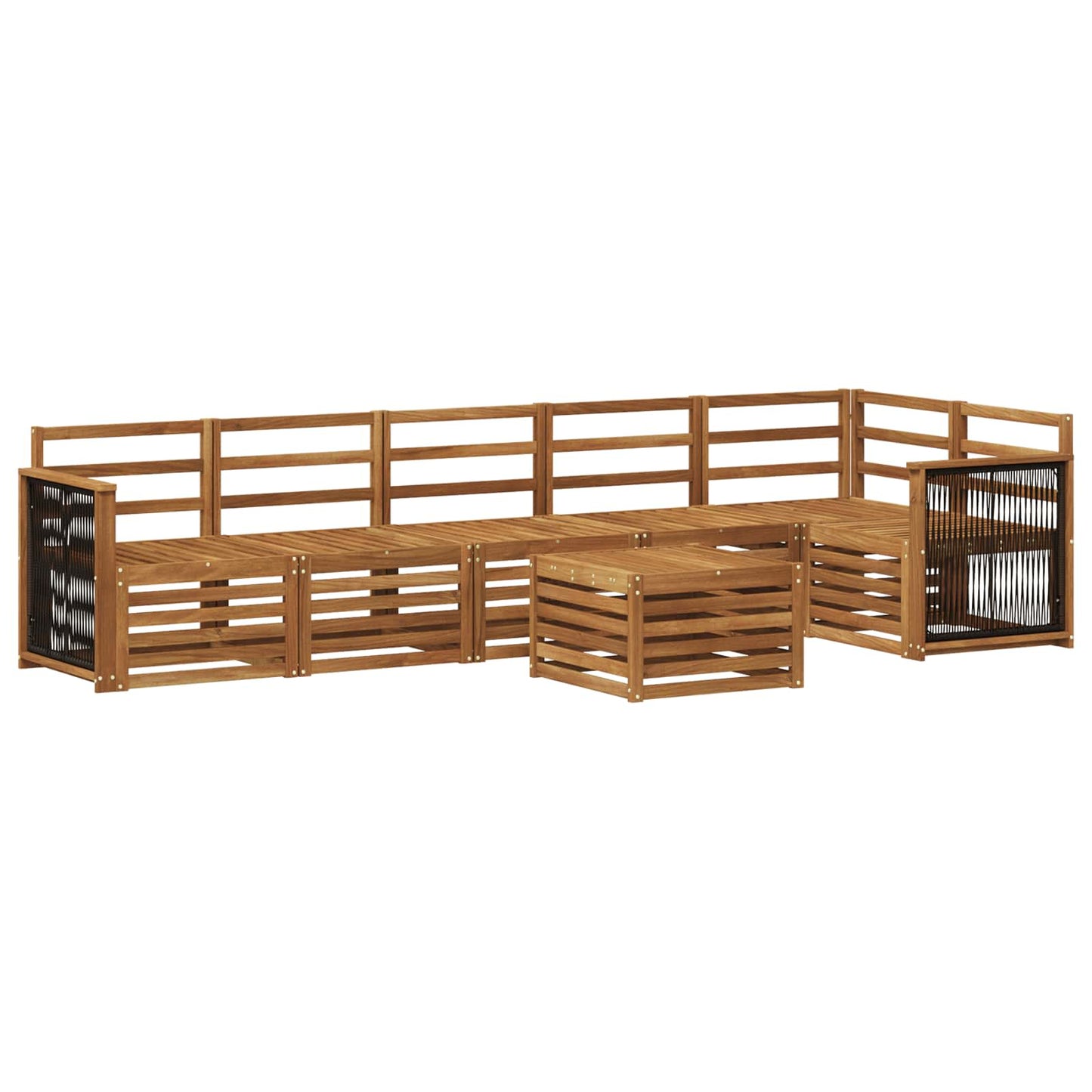 vidaXL Outdoor Sofa Set 6 pcs Natural Solid Acacia Wood