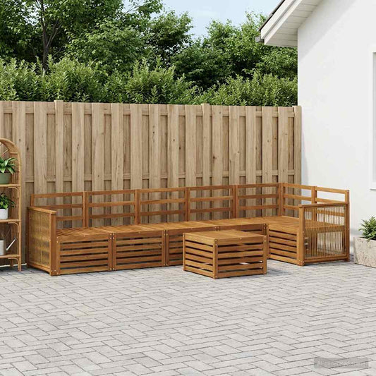 vidaXL Outdoor Sofa Set 6 pcs Natural Solid Acacia Wood