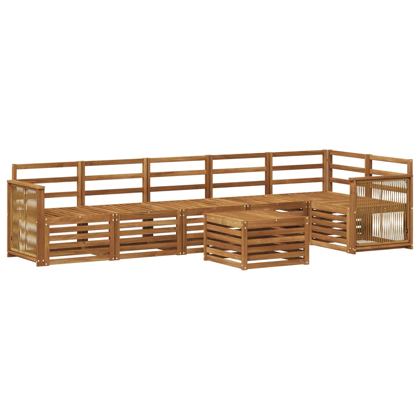 vidaXL Outdoor Sofa Set 6 pcs Natural Solid Acacia Wood
