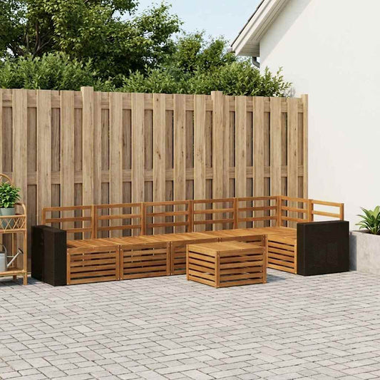 vidaXL Outdoor Sofa Set 7 pcs Natural Polyester