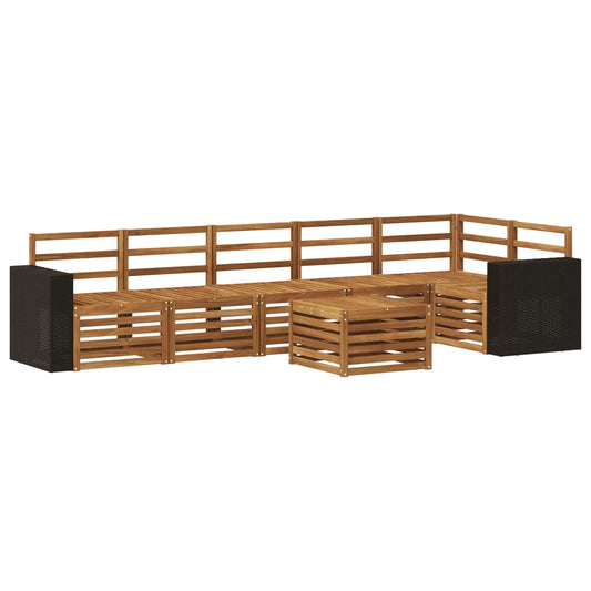 vidaXL Outdoor Sofa Set 7 pcs Natural Polyester
