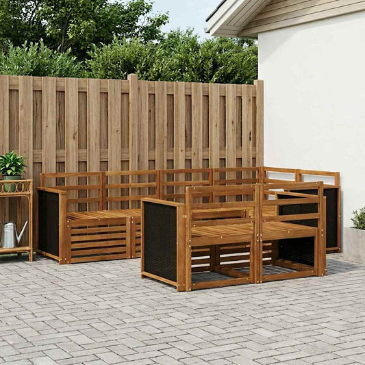 vidaXL Outdoor Sofa Set 6 pcs Natural Solid Acacia Wood