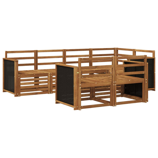 vidaXL Outdoor Sofa Set 6 pcs Natural Solid Acacia Wood