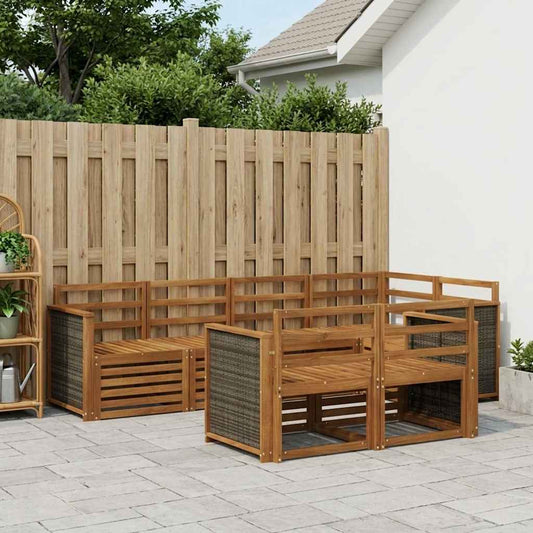 vidaXL Outdoor Sofa Set 6 pcs Natural Solid Acacia Wood
