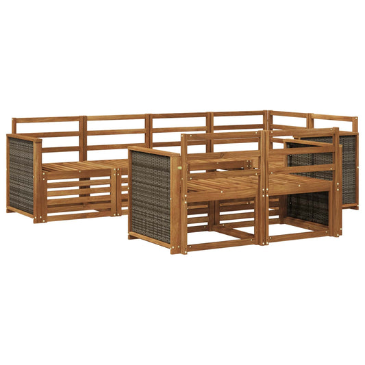 vidaXL Outdoor Sofa Set 6 pcs Natural Solid Acacia Wood