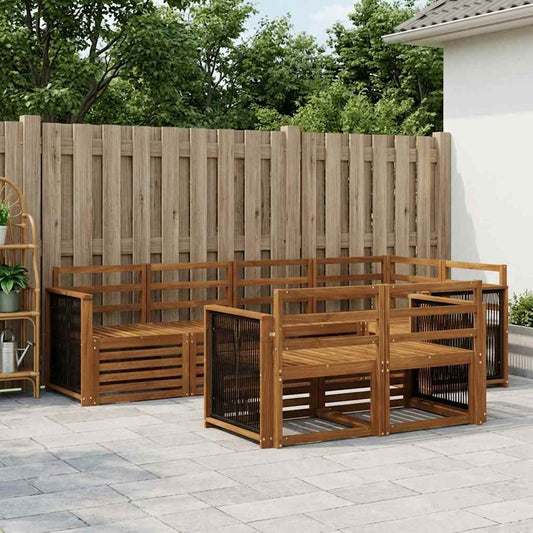 vidaXL Outdoor Sofa Set 6 pcs Natural Solid Acacia Wood
