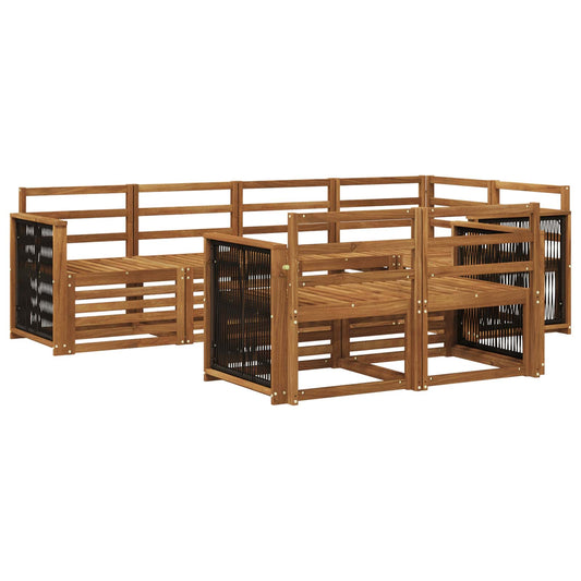vidaXL Outdoor Sofa Set 6 pcs Natural Solid Acacia Wood