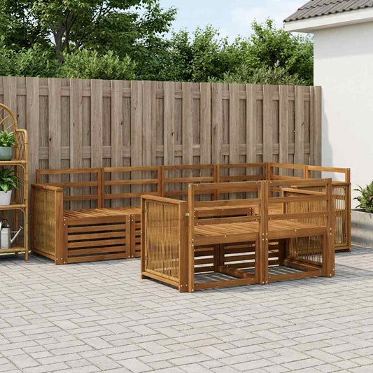 vidaXL Outdoor Sofa Set 6 pcs Natural Solid Acacia Wood