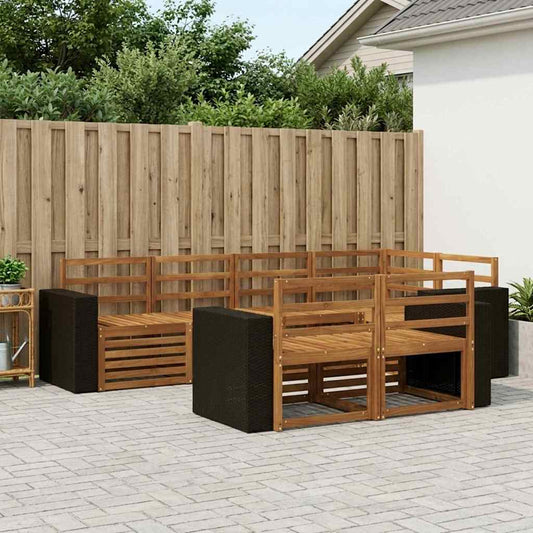 vidaXL Outdoor Sofa Set 7 pcs Natural Polyester