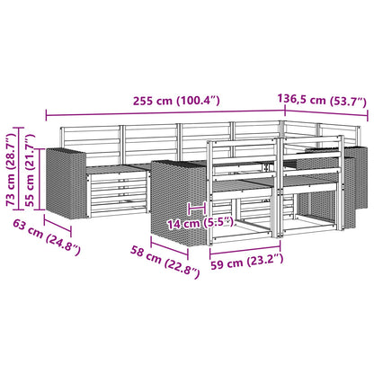 vidaXL Sectional Sofa Set 7 pcs Natural