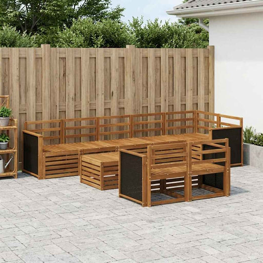 vidaXL Outdoor Sofa Set 8 pcs Natural Solid Acacia Wood