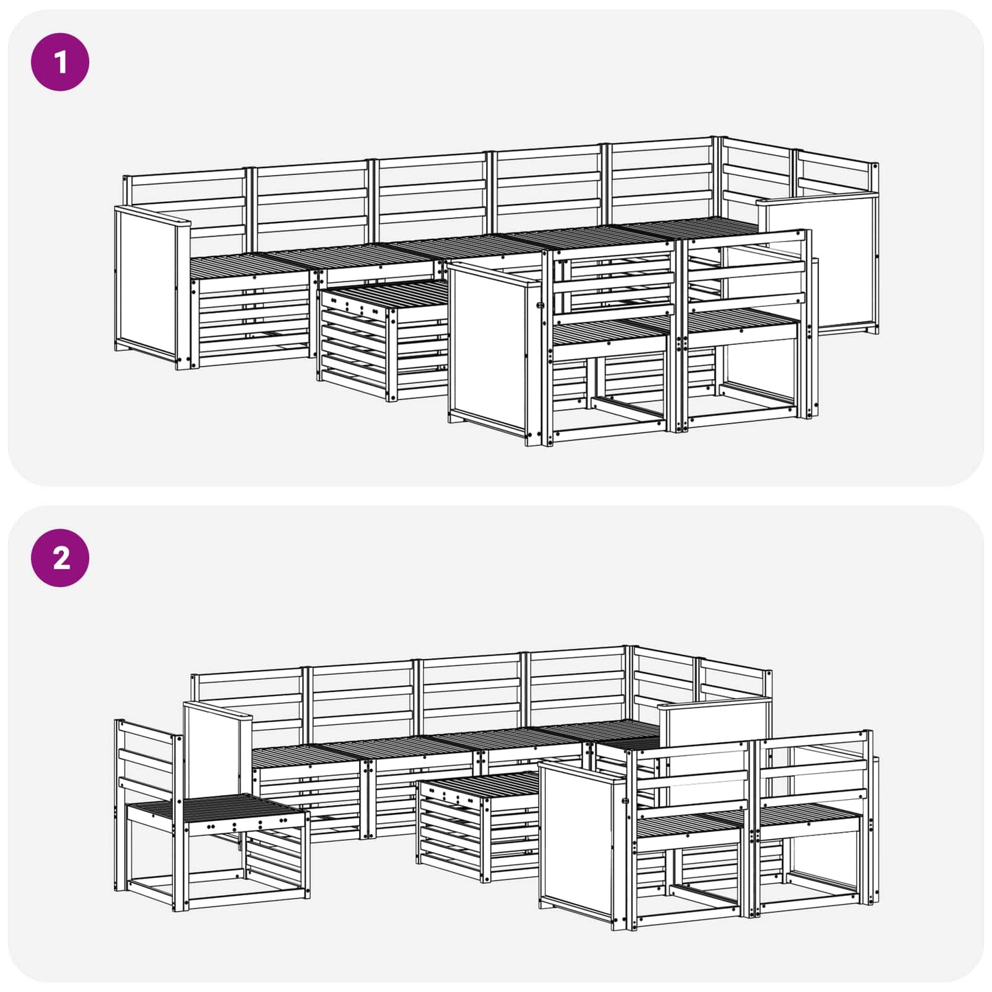 vidaXL Sofa Sets Solid Acacia Wood