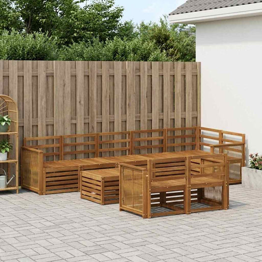 vidaXL Outdoor Sofa Set 8 pcs Natural Solid Acacia Wood