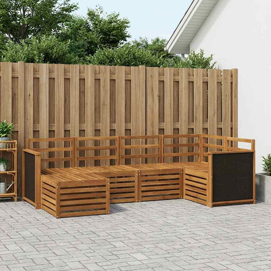 vidaXL Outdoor Sofa Set 5 pcs Natural Solid Acacia Wood