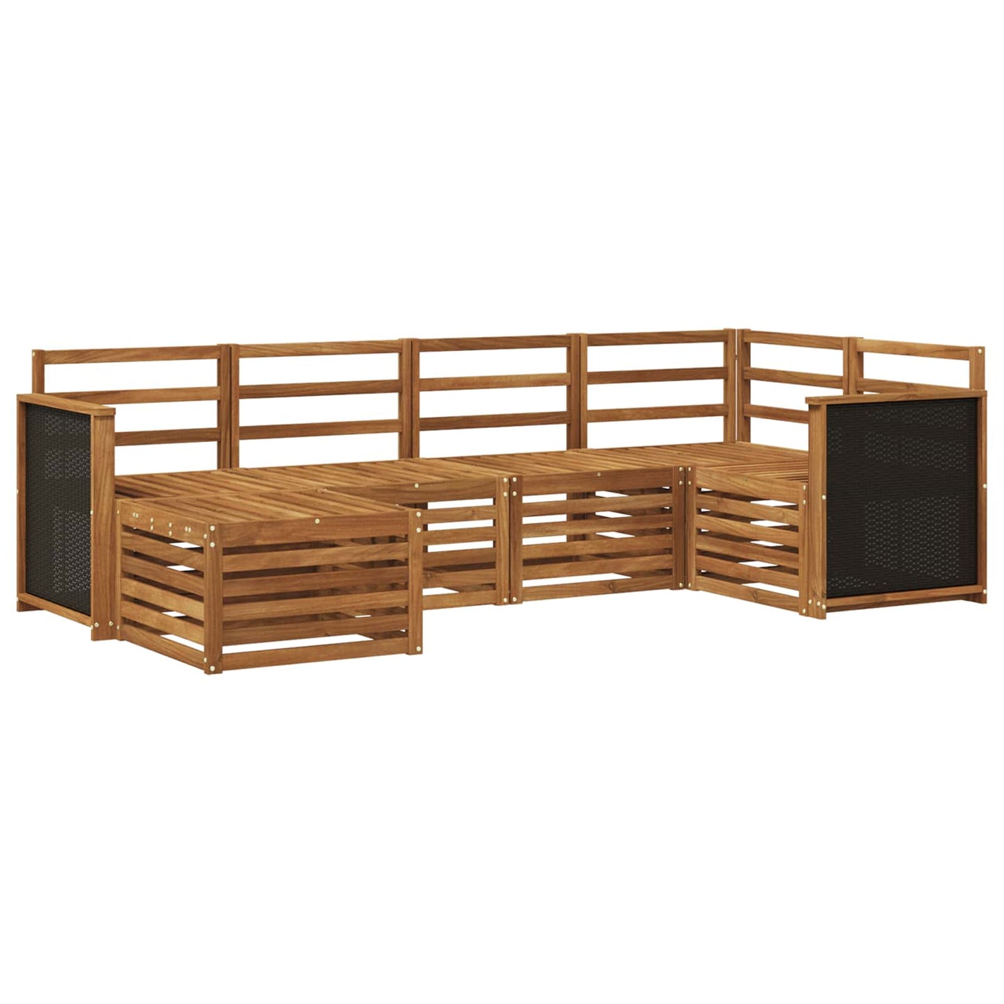 vidaXL Outdoor Sofa Set 5 pcs Natural Solid Acacia Wood