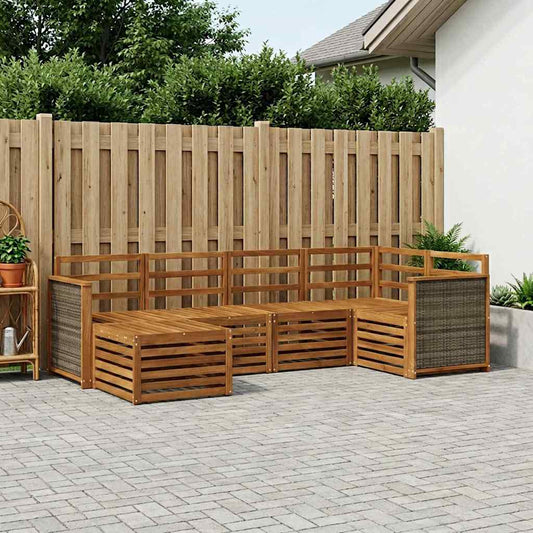 vidaXL Outdoor Sofa Set 5 pcs Natural Solid Acacia Wood