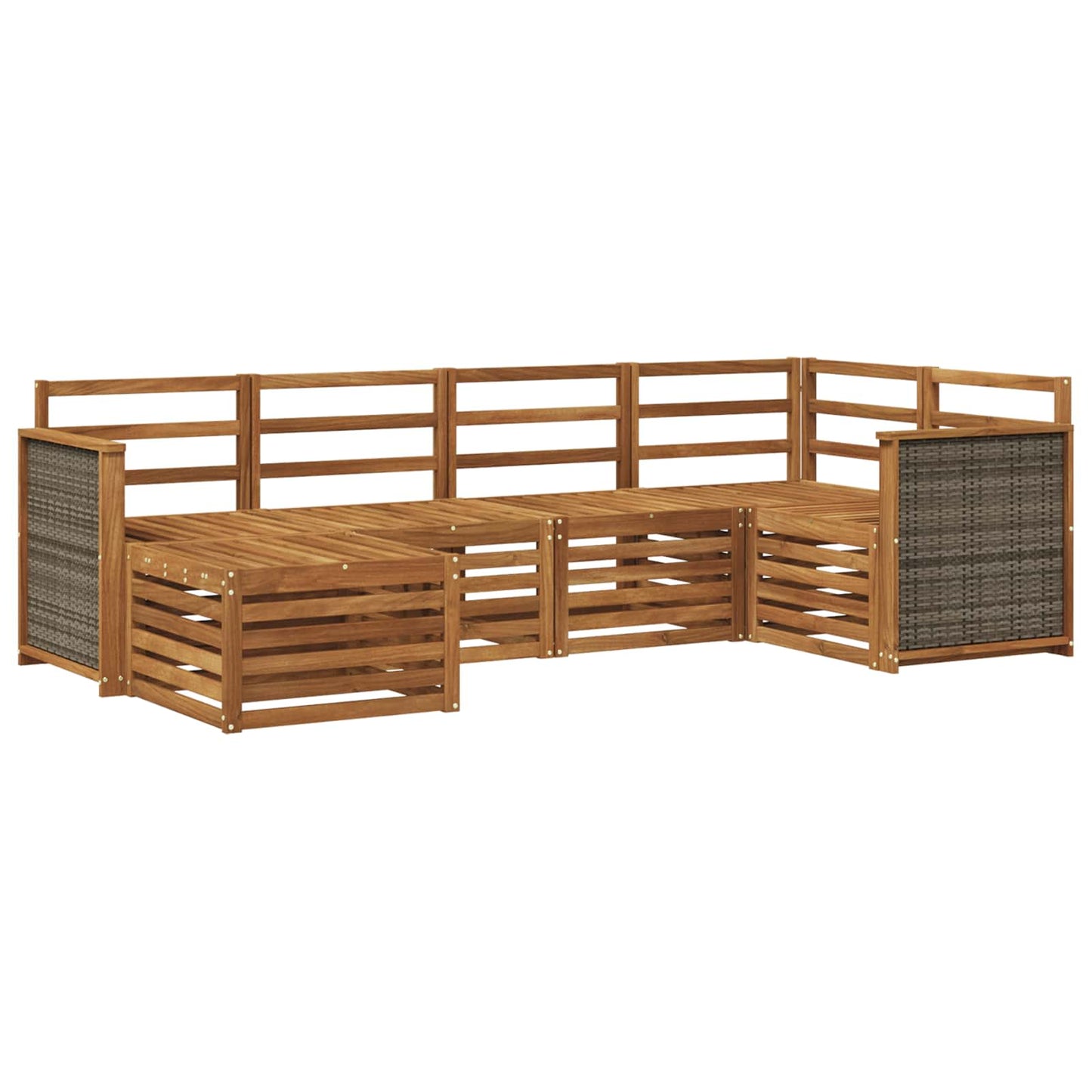 vidaXL Outdoor Sofa Set 5 pcs Natural Solid Acacia Wood
