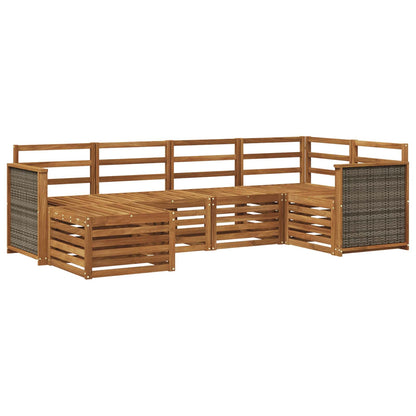 vidaXL Outdoor Sofa Set 5 pcs Natural Solid Acacia Wood