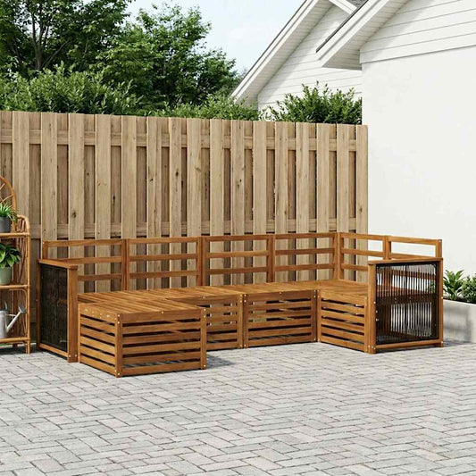 vidaXL Outdoor Sofa Set 5 pcs Natural Solid Acacia Wood
