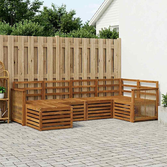 vidaXL Outdoor Sofa Set 5 pcs Natural Solid Acacia Wood