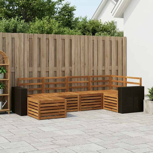 vidaXL Outdoor Sofa Set 6 pcs Natural Polyester