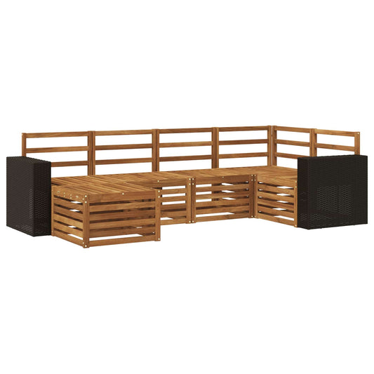 vidaXL Outdoor Sofa Set 6 pcs Natural Polyester