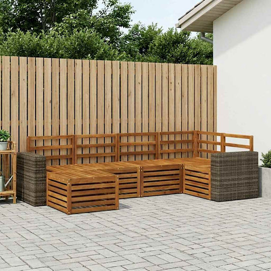 vidaXL Outdoor Sofa Set 6 pcs Natural Polyester